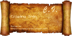 Czigány Irén névjegykártya